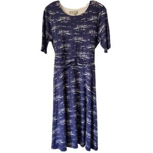Hobbs of London Flared Jersey Dress - Sailboats/Resort/Seaside - Blue/White - 10